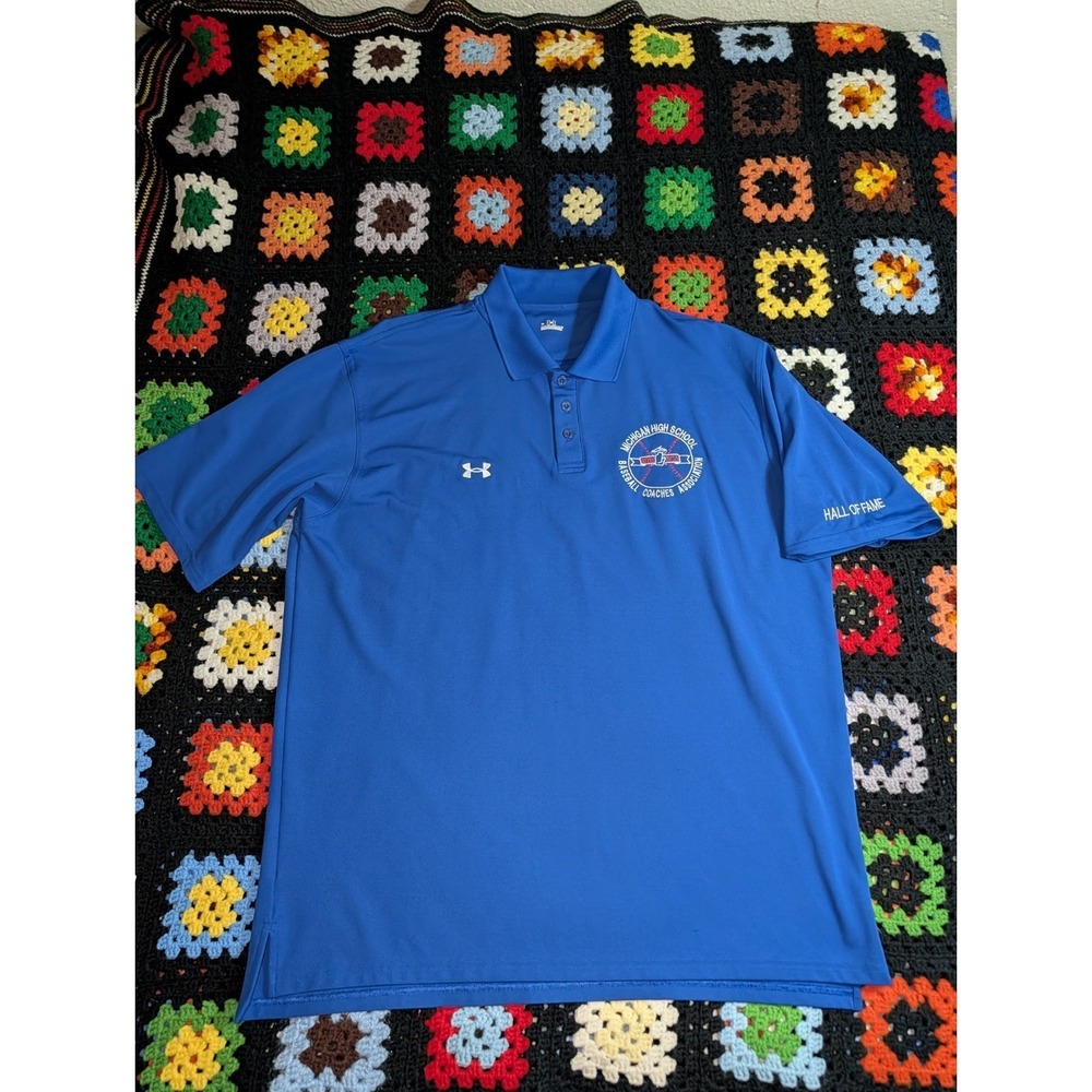 Under Armor Polo Golf Shirt Size XL Michigan High School Baseball Coaches